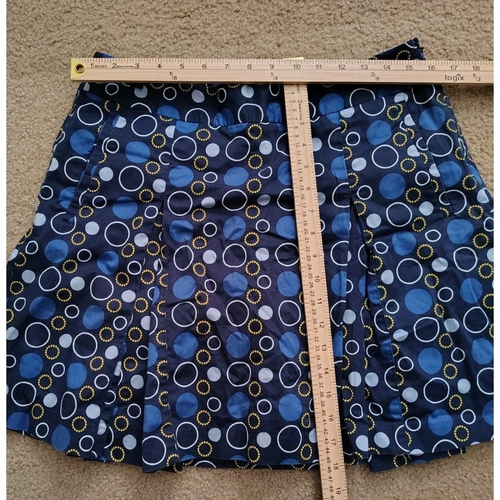 Liz Claiborne Golf Women's Skort Sz‎ 10 Pockets Navy Golf Ball Print Side Zip